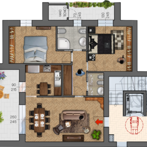 Alloggio tipo_2camere
